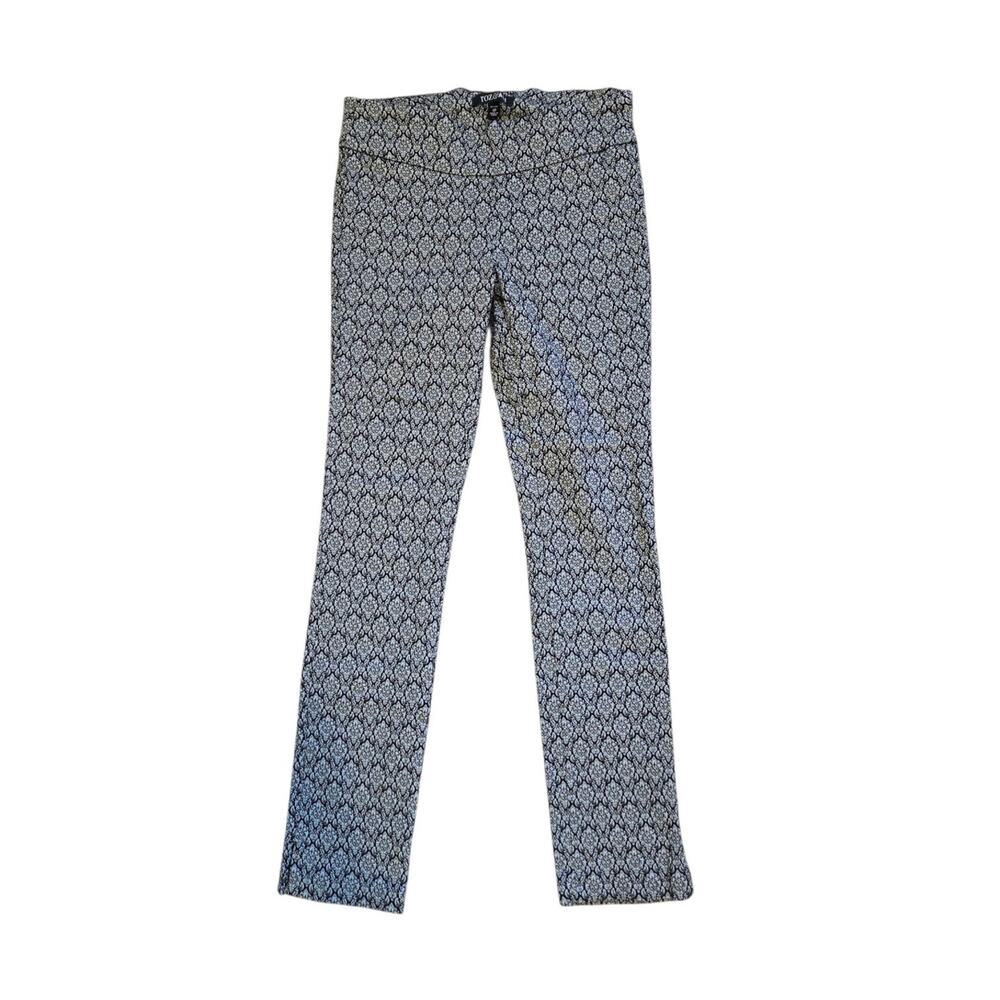 Roz & Ali Black and White Printed Cropped Pants